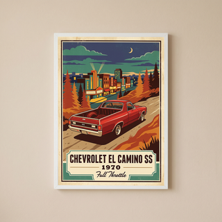 Chevrolet El Camino SS 1970 Poster — Vintage Muscle Truck Cinema Marquee Print