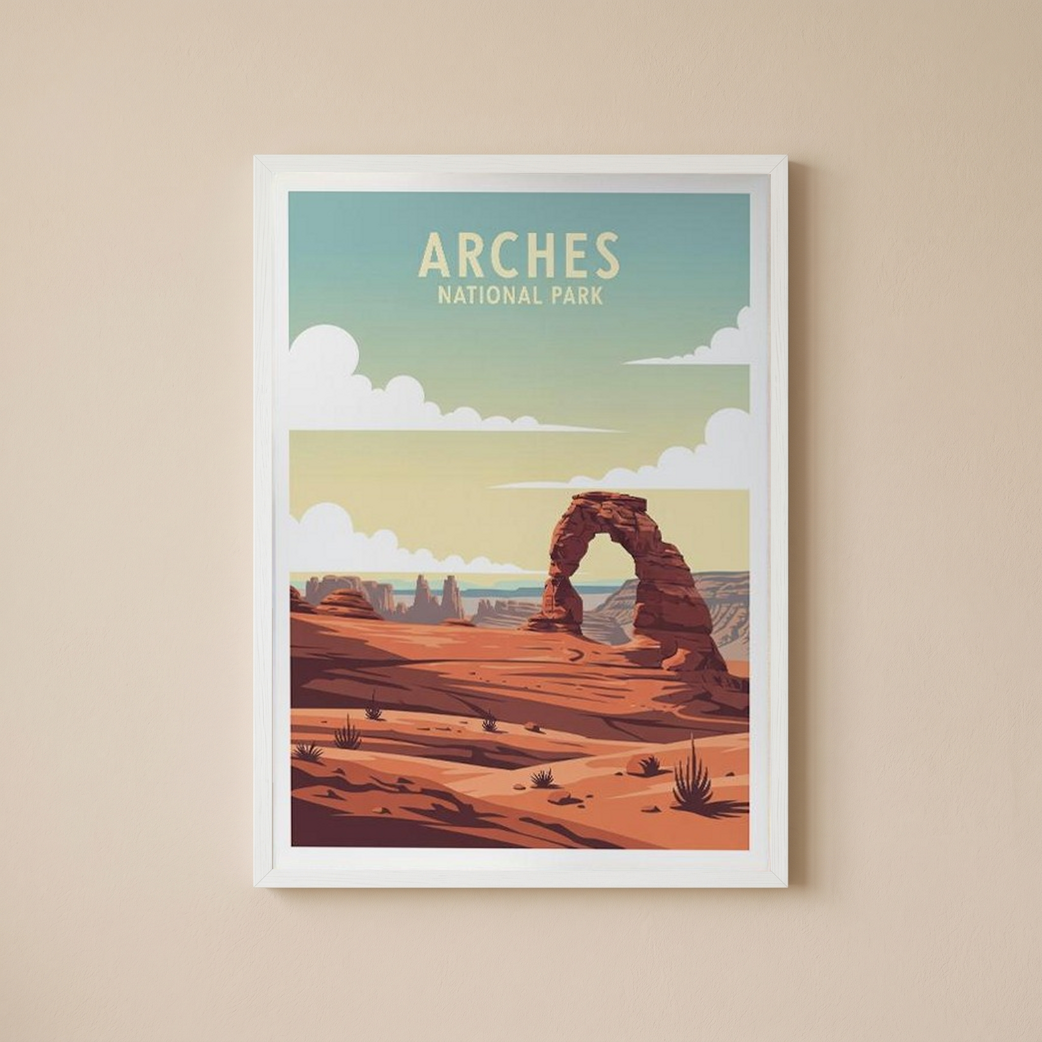 Arches National Park Poster — Vintage Delicate Arch Utah Desert Print