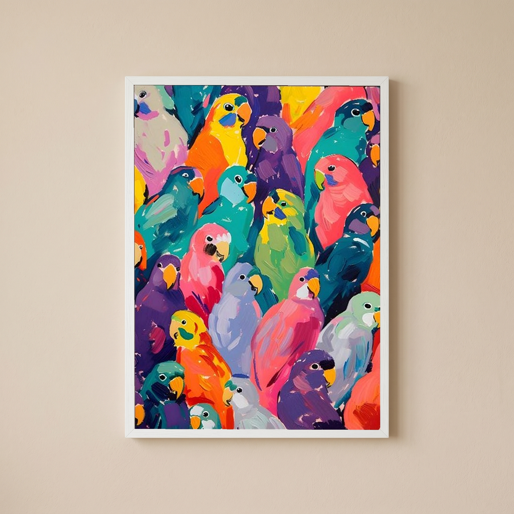 Pop Art Parrot Print — Vibrant Tropical Bird Wall Decor Poster