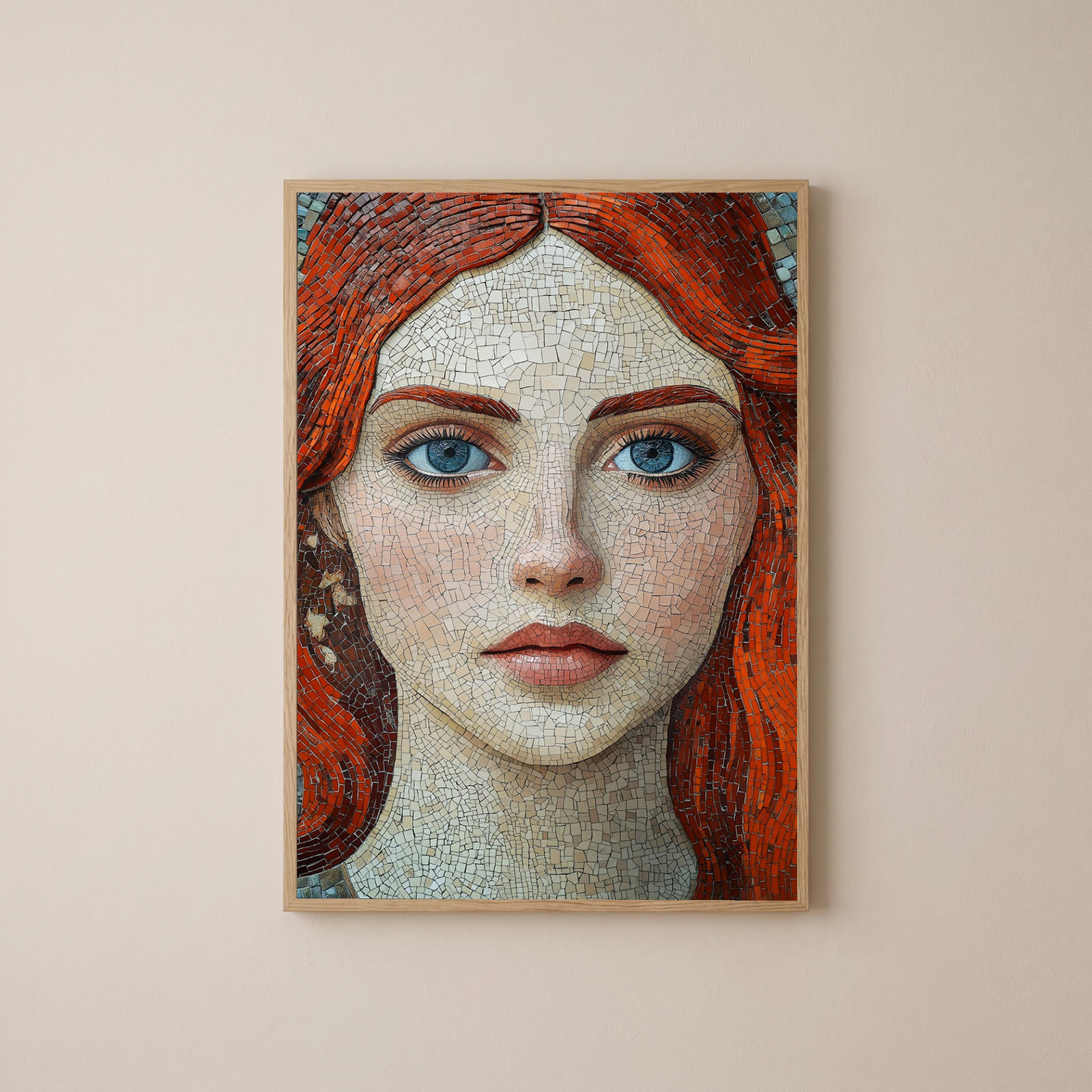 Stone and Stare Wall Art Print — Mosaic Portrait Poster