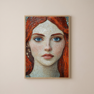 Stone and Stare Wall Art Print — Mosaic Portrait Poster