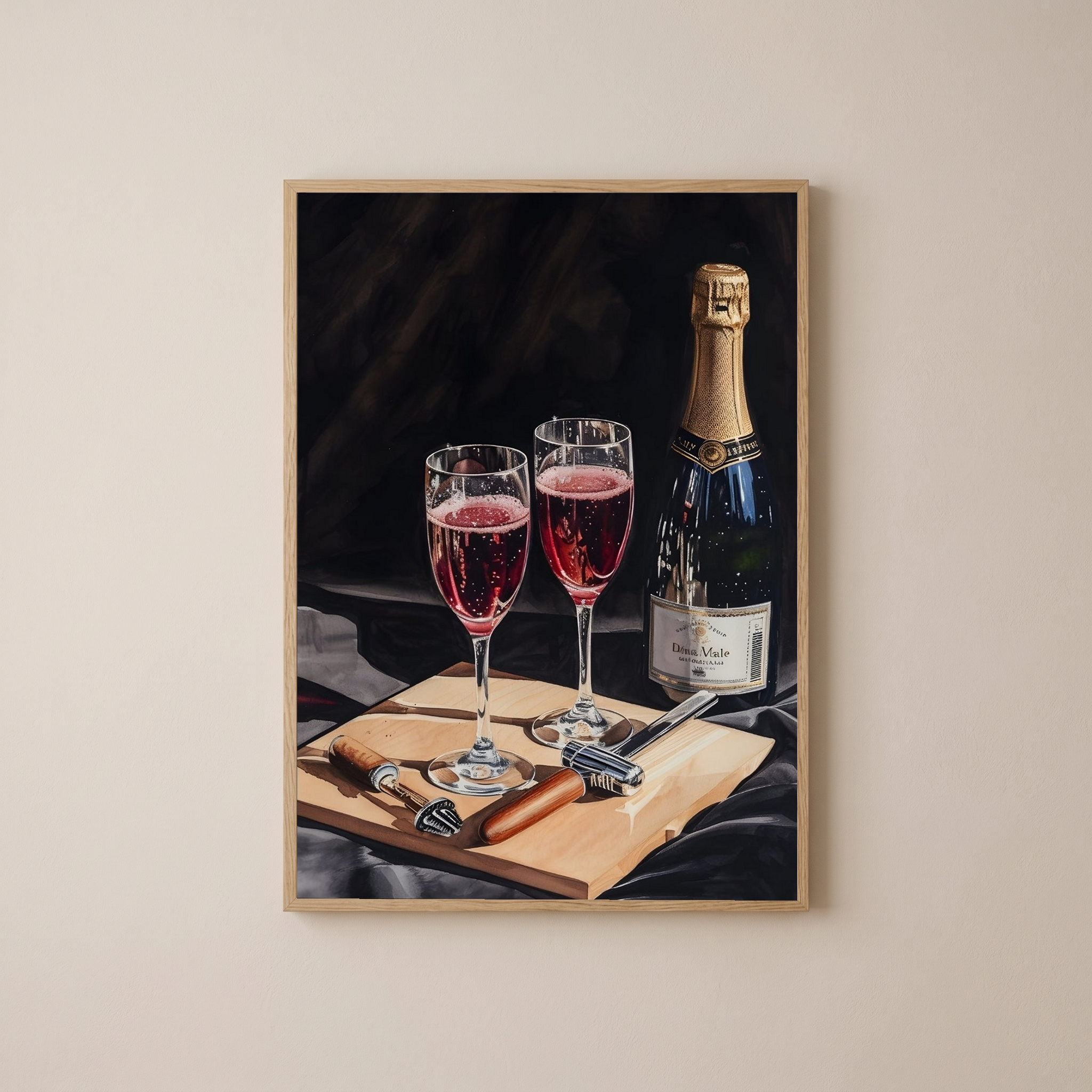 Sparkling Elegance Wall Art Print — Champagne Glamour Quote Poster