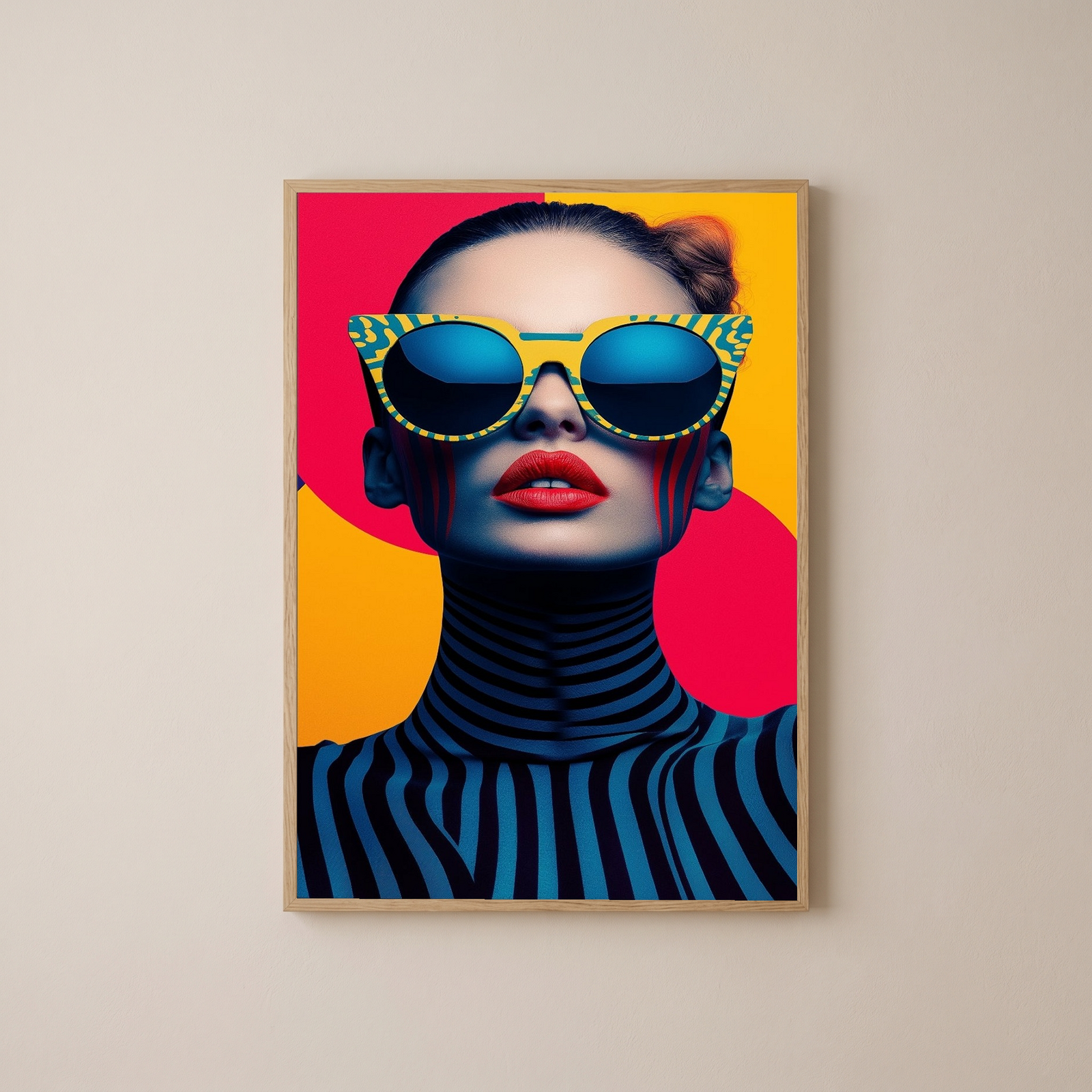 Electric Elegance Wall Art Print — Bold Pop Portrait Poster