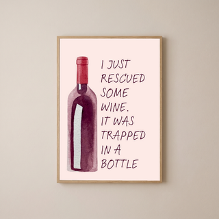 Wine Rescuer's Creed Wall Art Print — Funny Wine Lover Quote Poster