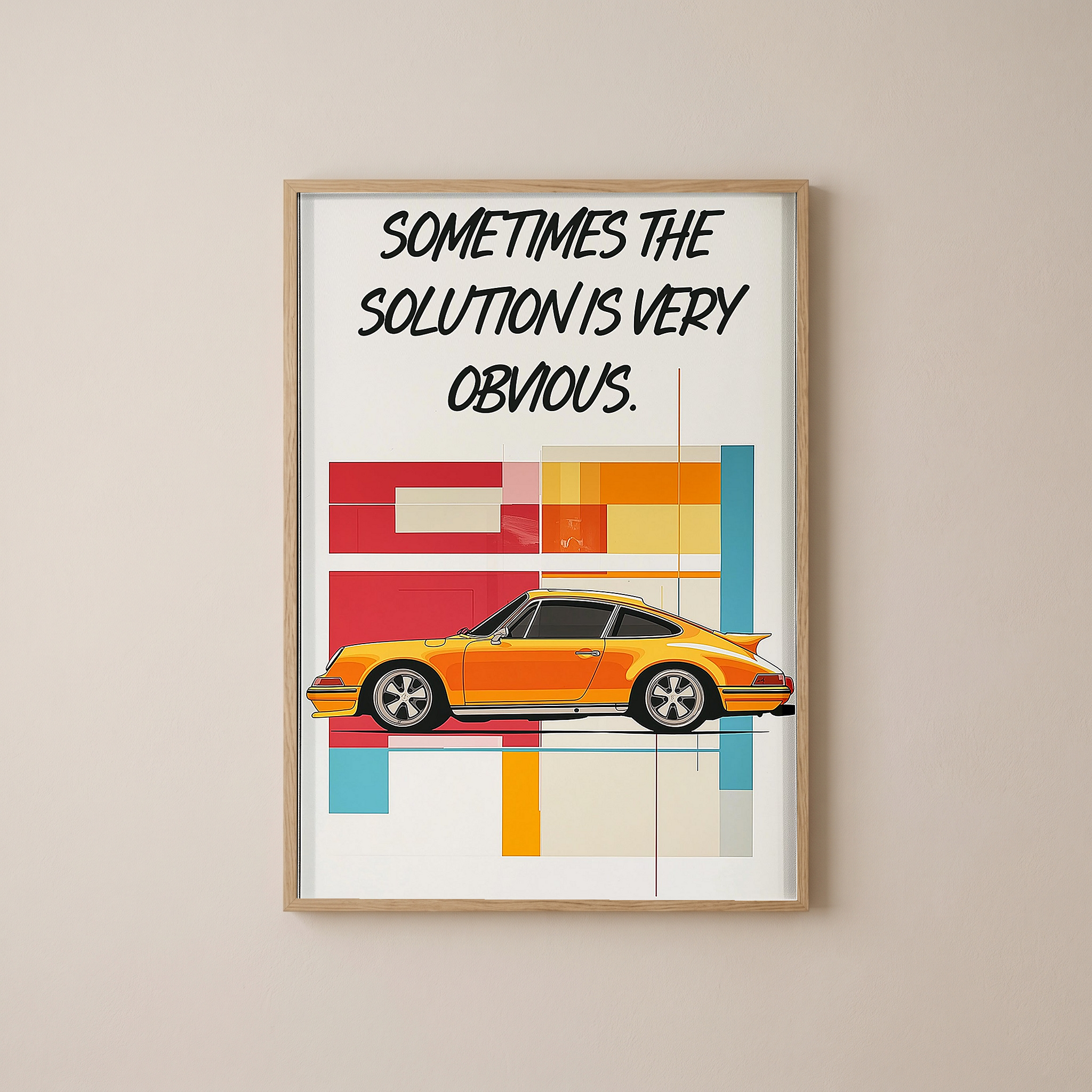 The Solution Porsche Wall Art Print — Iconic Car Silhouette Poster