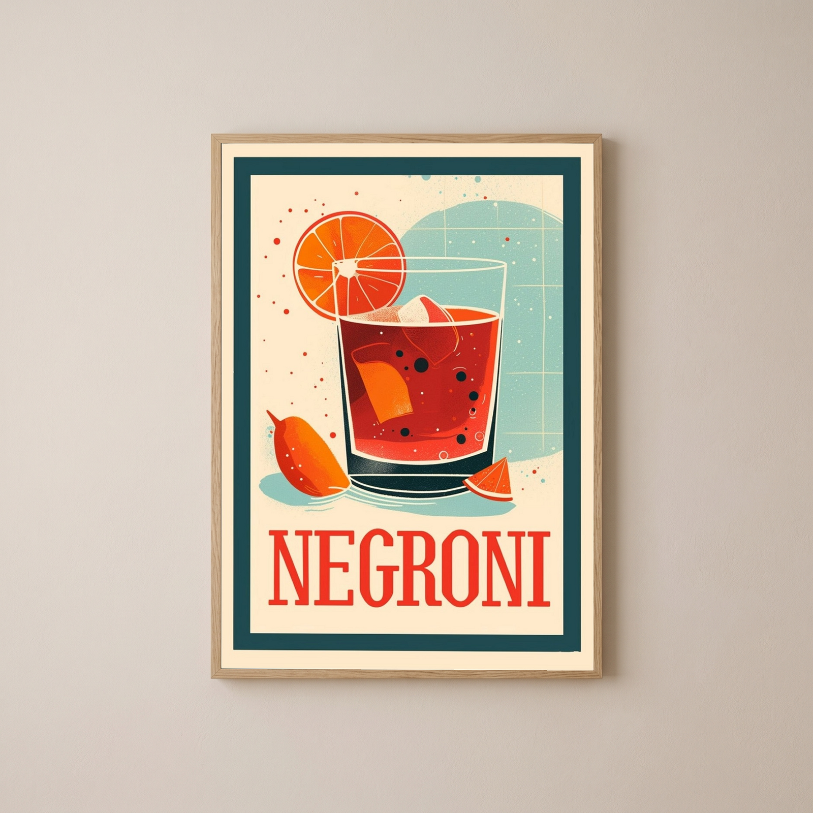 The Negroni Wall Art Print — Italian Bitter Classic Cocktail Poster