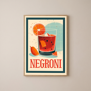 The Negroni Wall Art Print — Italian Bitter Classic Cocktail Poster