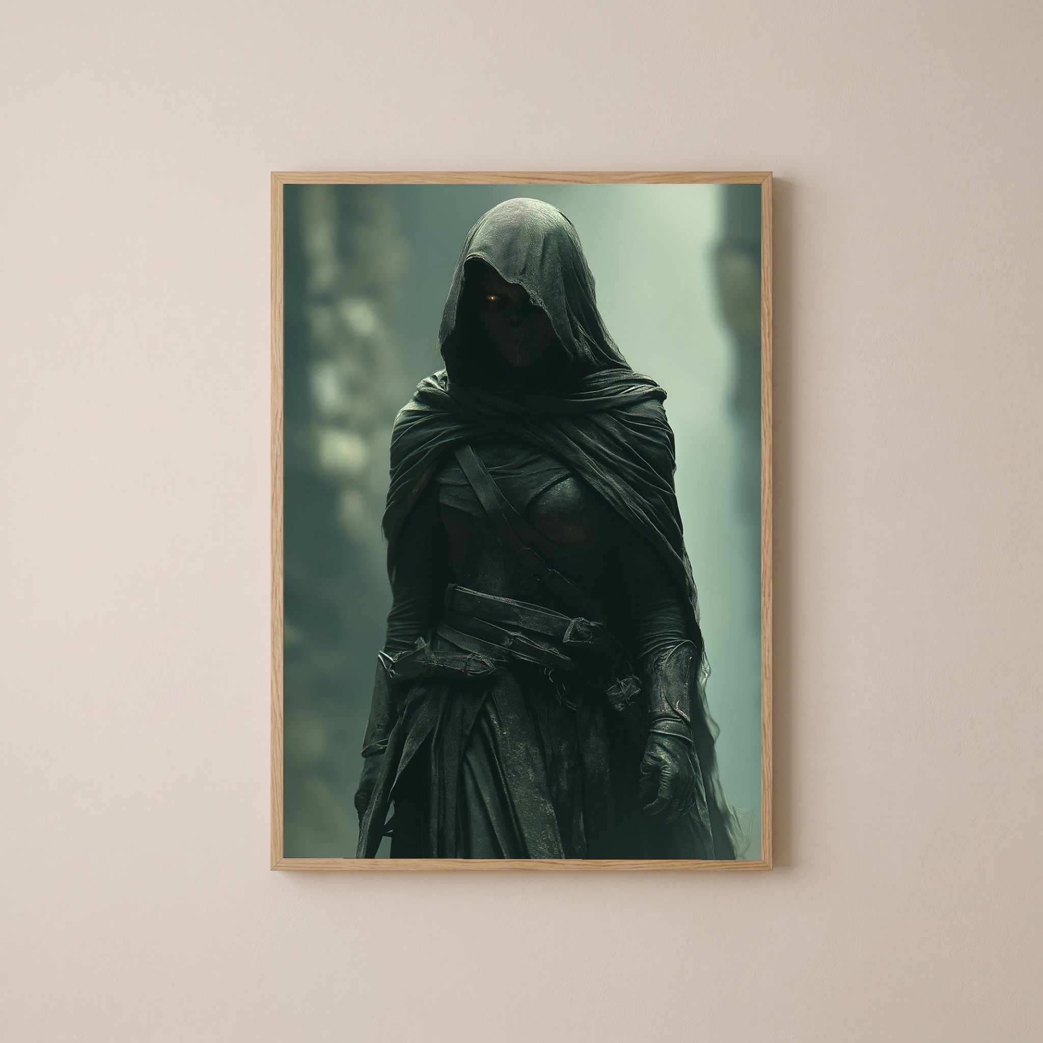 Dark Veil Wall Art Print — Gothic Veiled Portrait Poster
