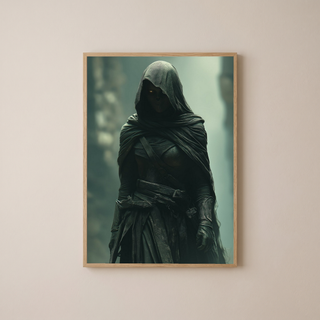 Dark Veil Wall Art Print — Gothic Veiled Portrait Poster