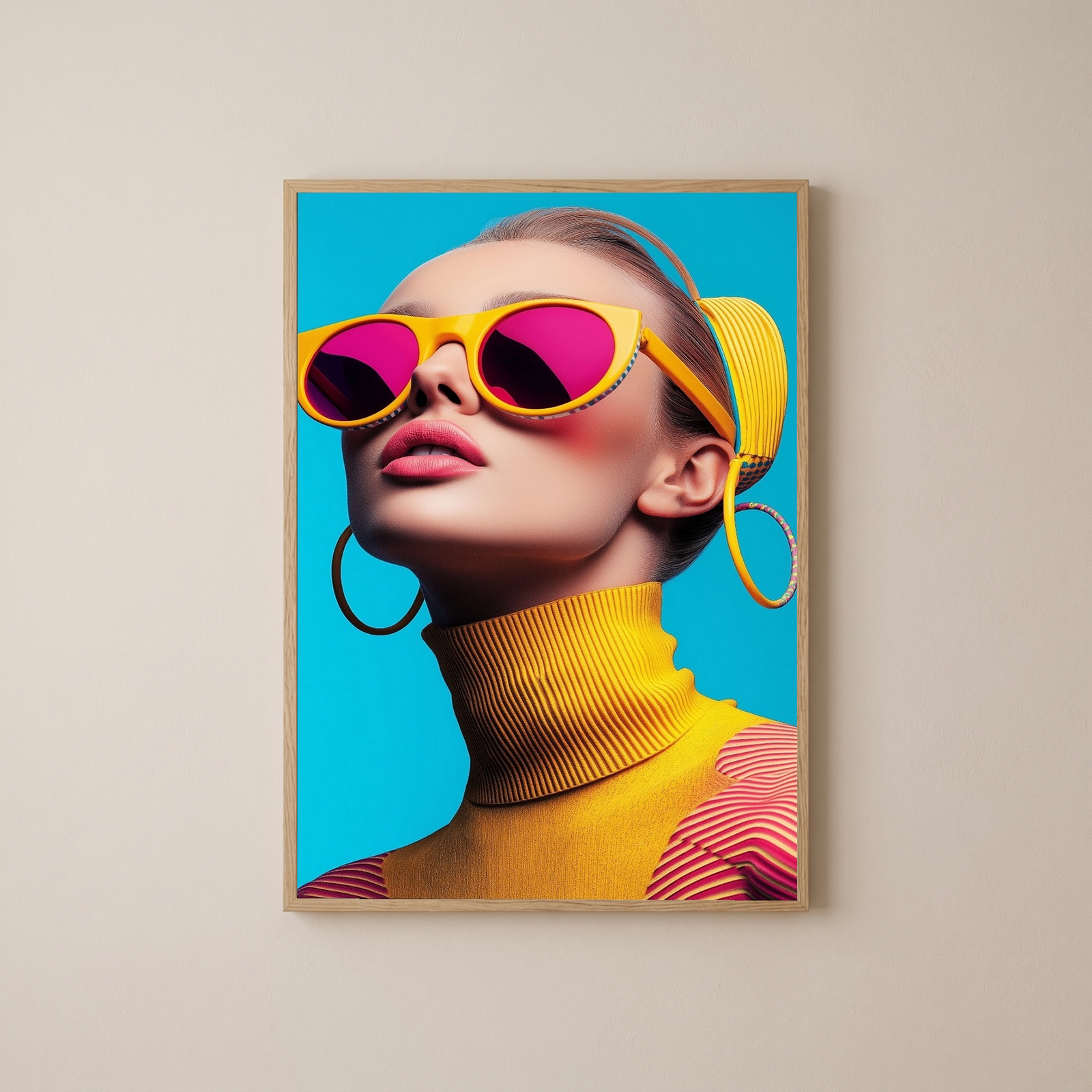 Futuristic Diva Wall Art Print — Bold Pop Portrait Poster