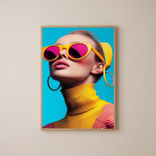 Futuristic Diva Wall Art Print — Bold Pop Portrait Poster