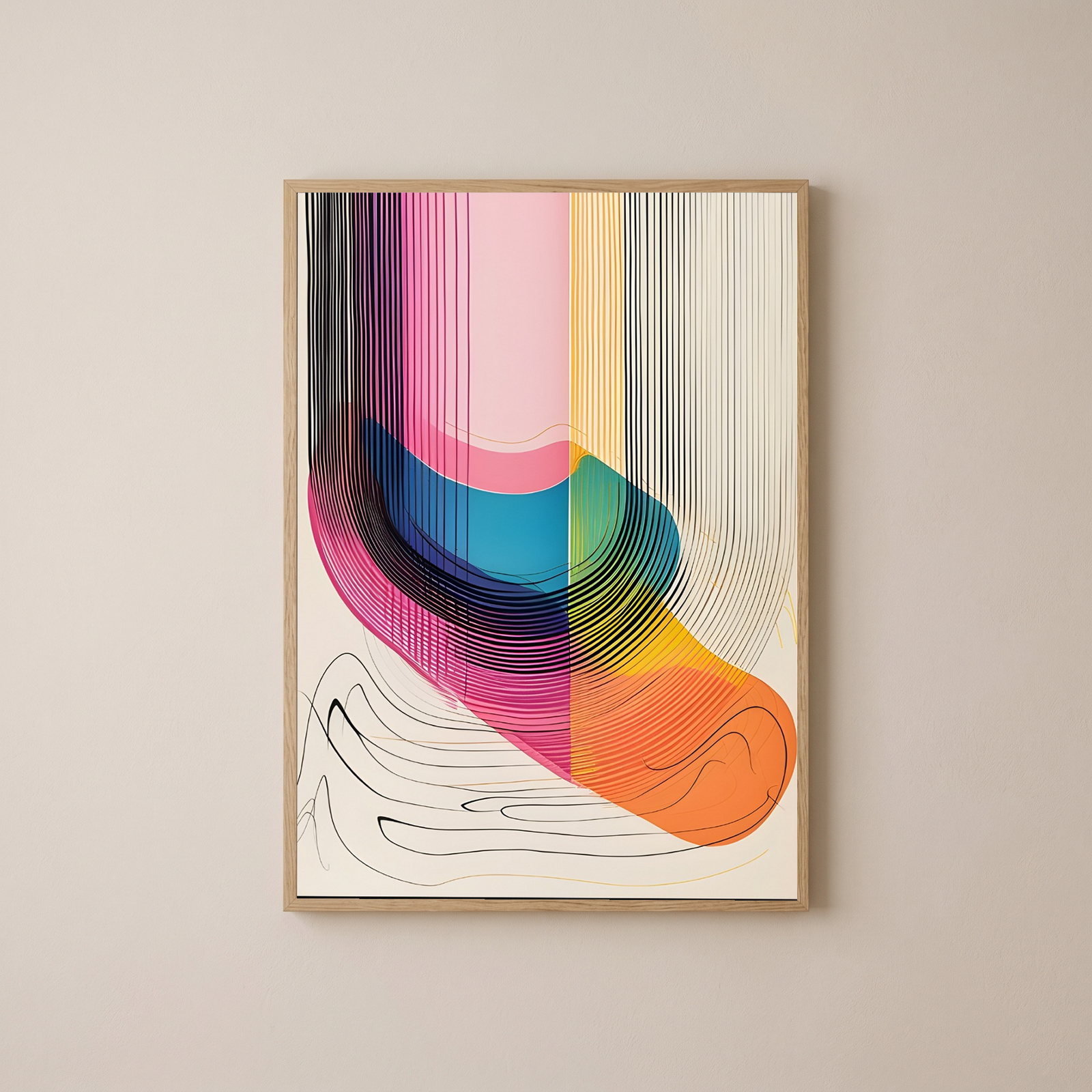 Vivid Flow Wall Art Print — Bold Fluid Abstract Poster