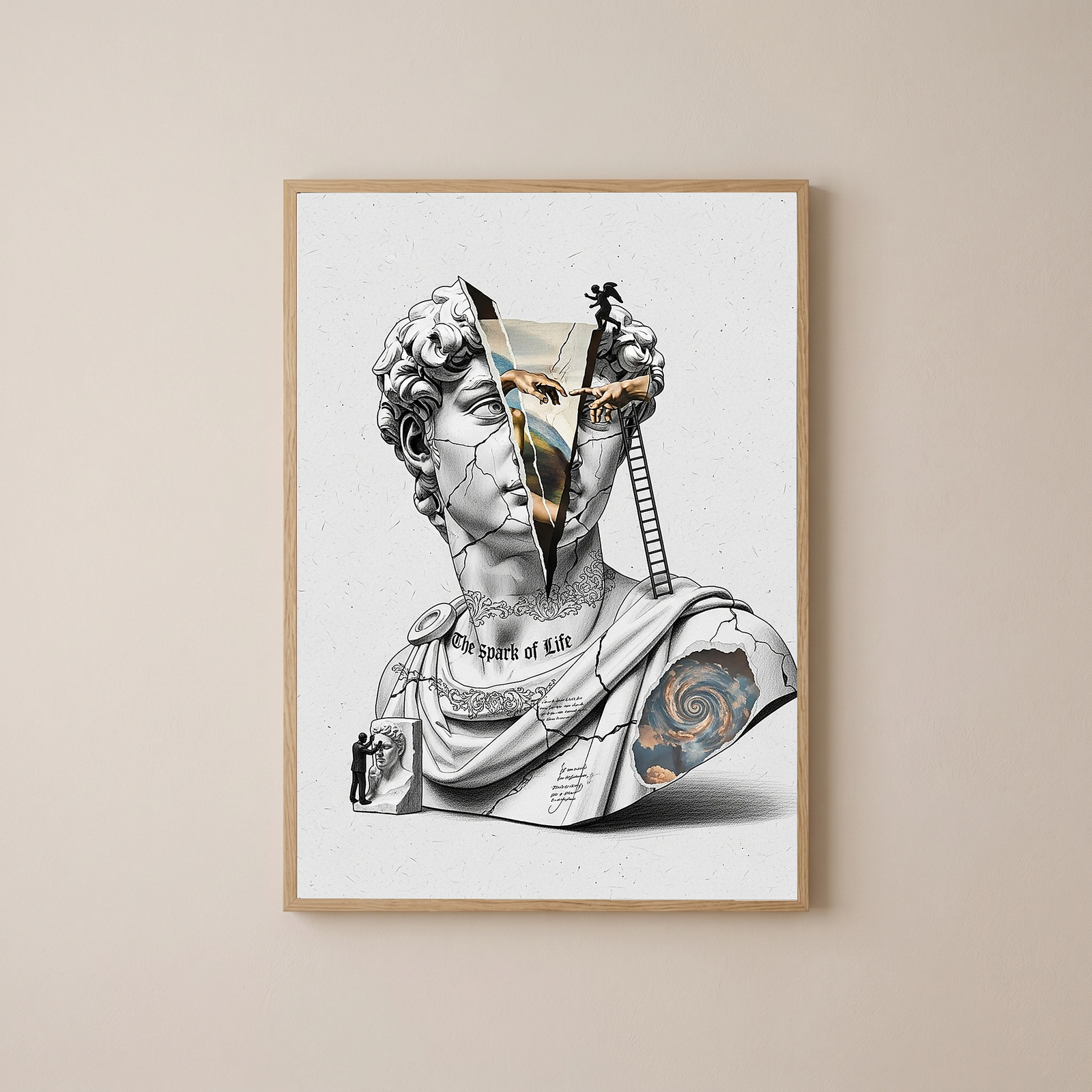 The Spark of Life — Michelangelo's Creation of Adam Wall Art Print