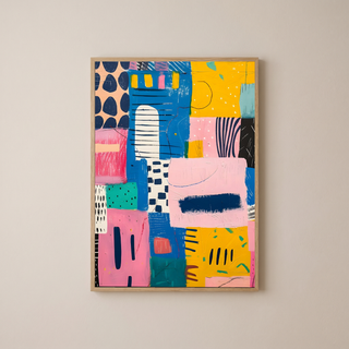 Vibrant Collage Wall Art Print — Bold Mixed Media Poster