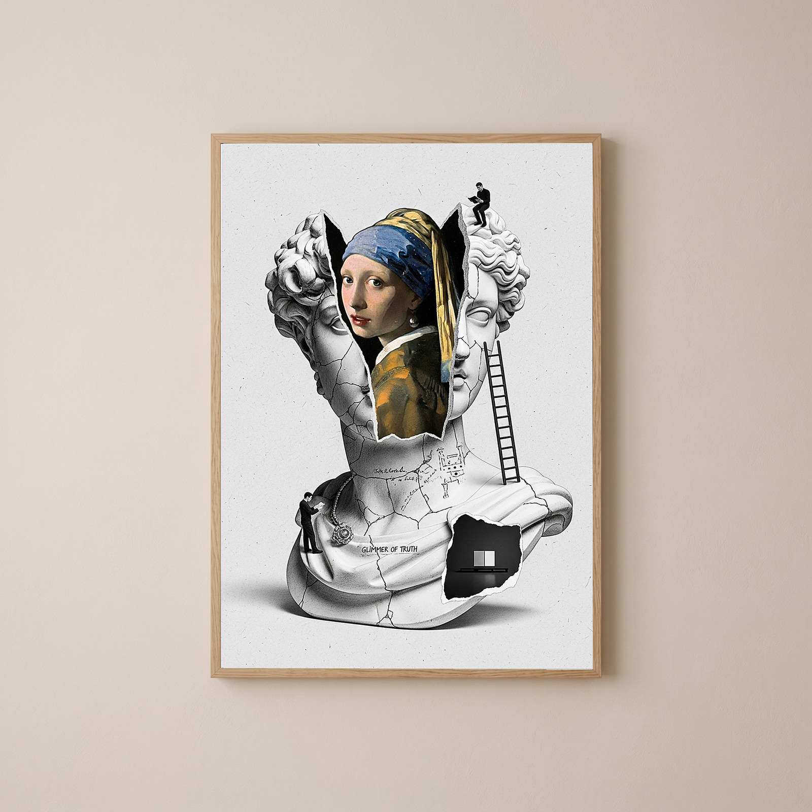 Glimmer of Truth — Vermeer's Girl with a Pearl Earring Wall Art Print