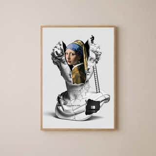 Glimmer of Truth — Vermeer's Girl with a Pearl Earring Wall Art Print