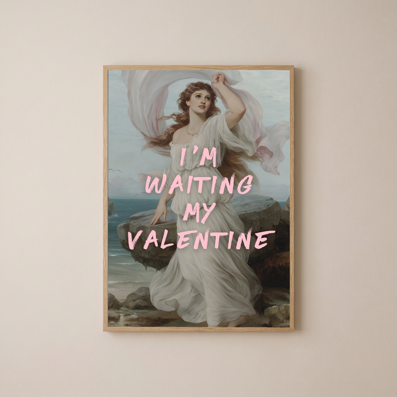 I'm Waiting My Valentine Wall Art Print — Romantic Love Quote Poster