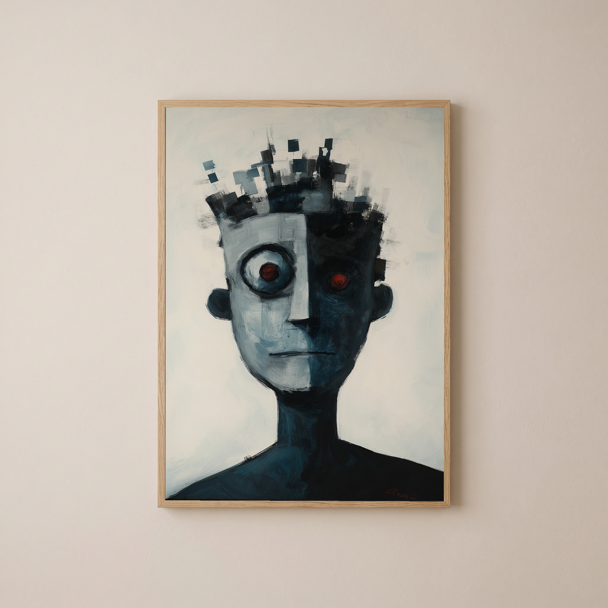 Lost Algorithm Wall Art Print — Digital Age Surreal Portrait Poster