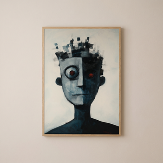 Lost Algorithm Wall Art Print — Digital Age Surreal Portrait Poster