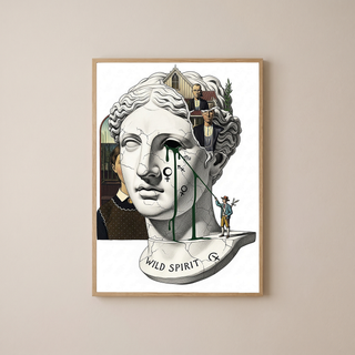 Wild Spirit American Gothic — Surreal Grant Wood Wall Art Print
