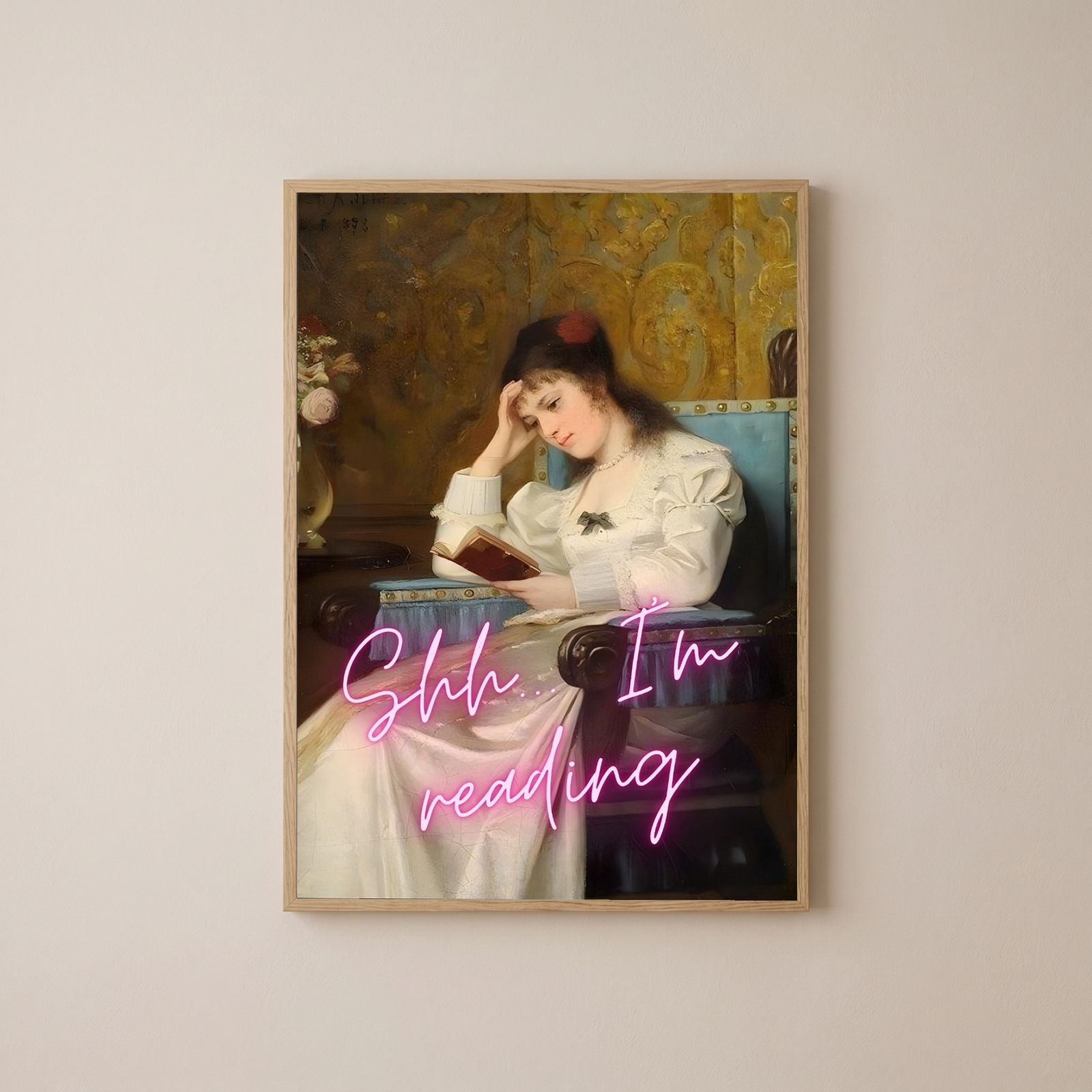 Ssh I'm Reading Wall Art Print — Book Lover Quiet Quote Poster