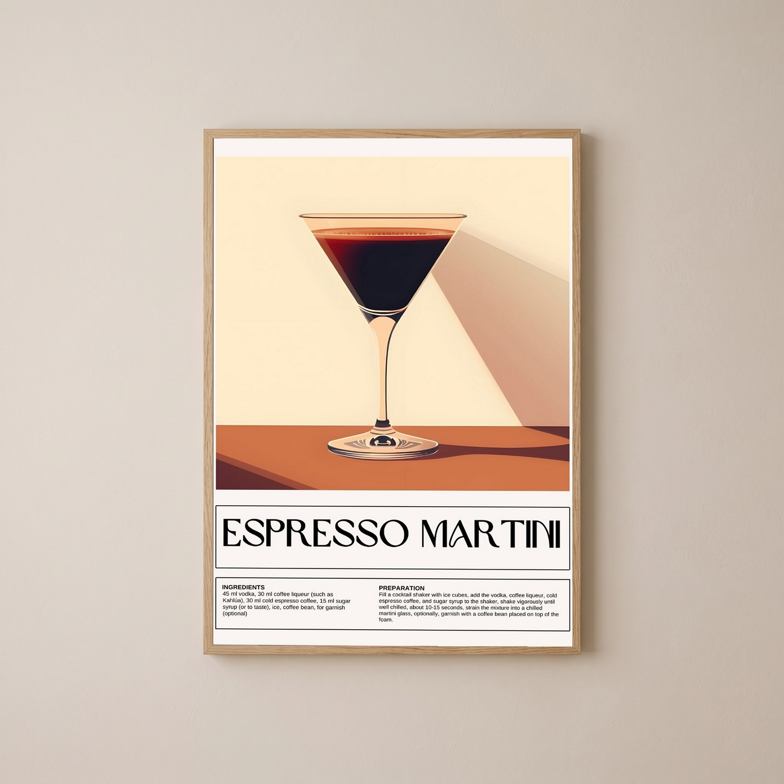 Espresso Martini Wall Art Print — Coffee Cocktail Poster
