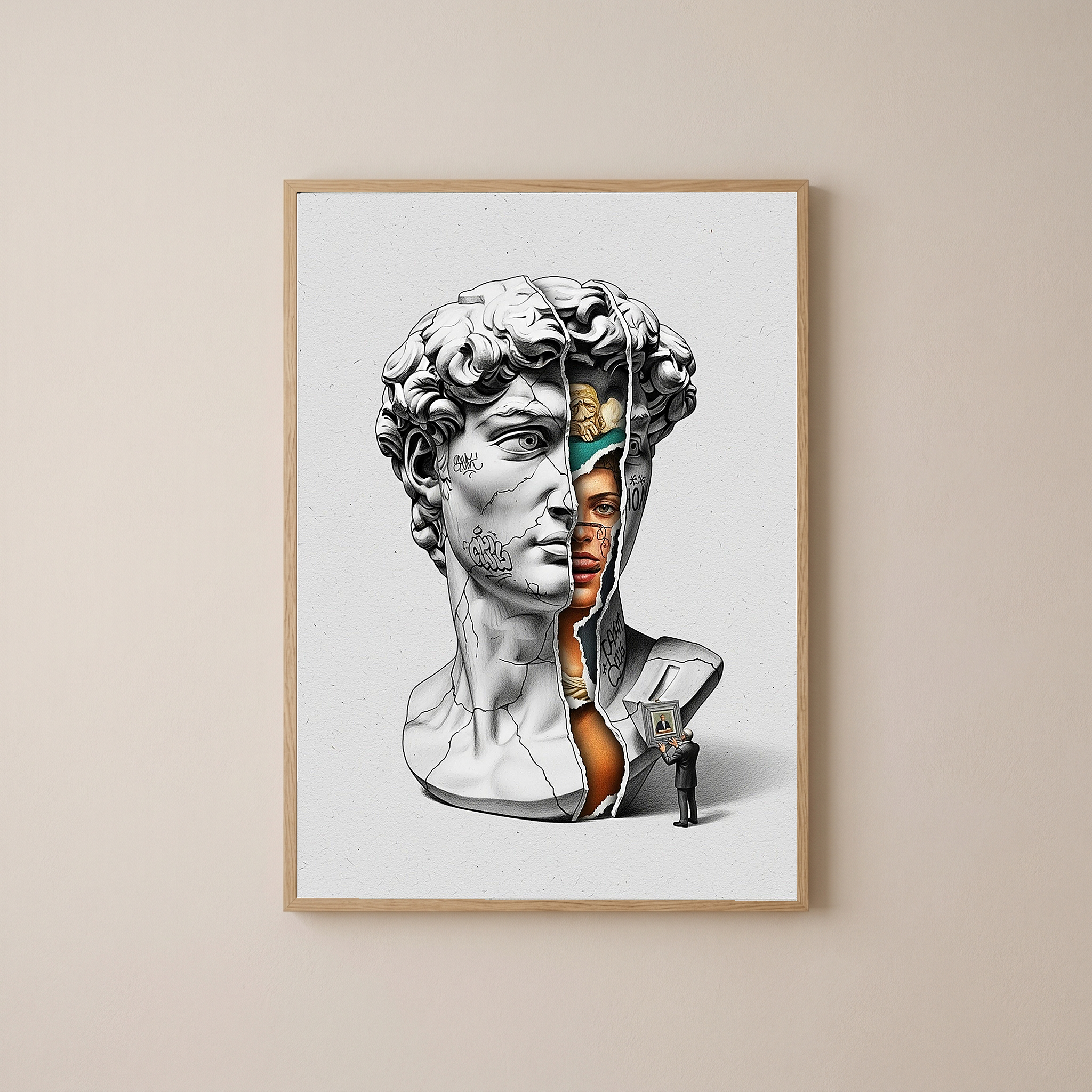 Layers — Surreal David Bust Wall Art Print