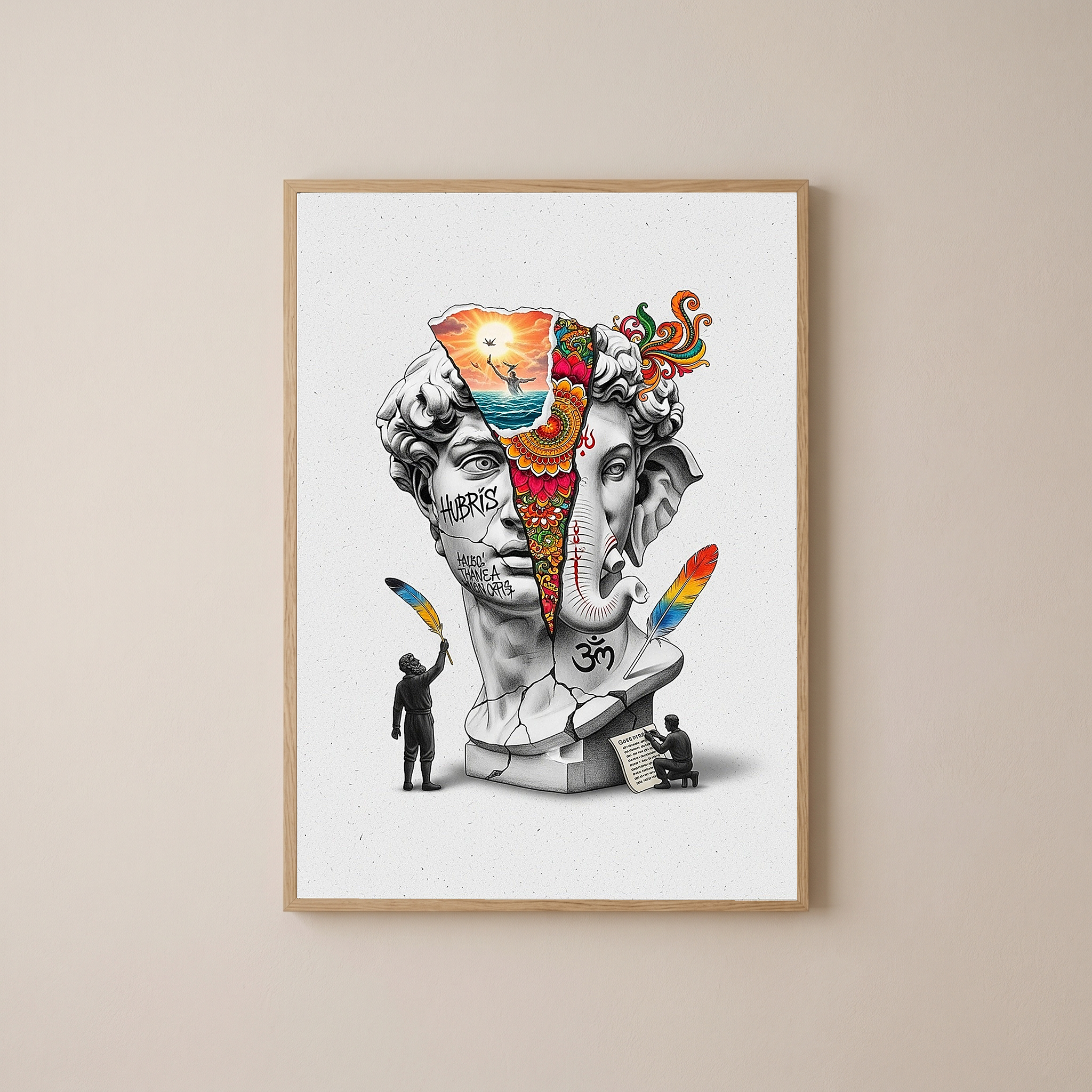 Hubris & Ganesha — Surreal David Bust Wall Art Print