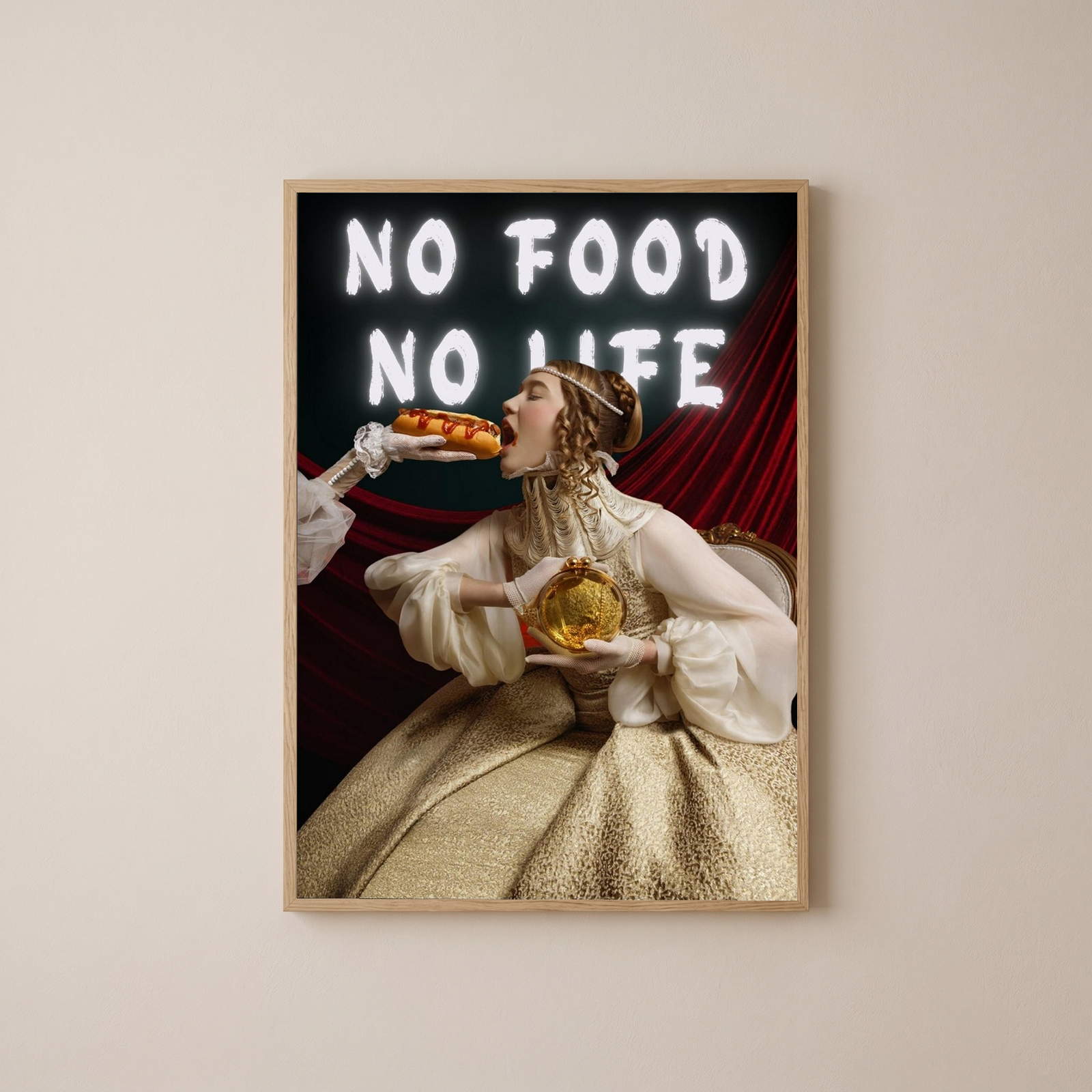 No Food No Life Wall Art Print — Funny Food Lover Quote Poster