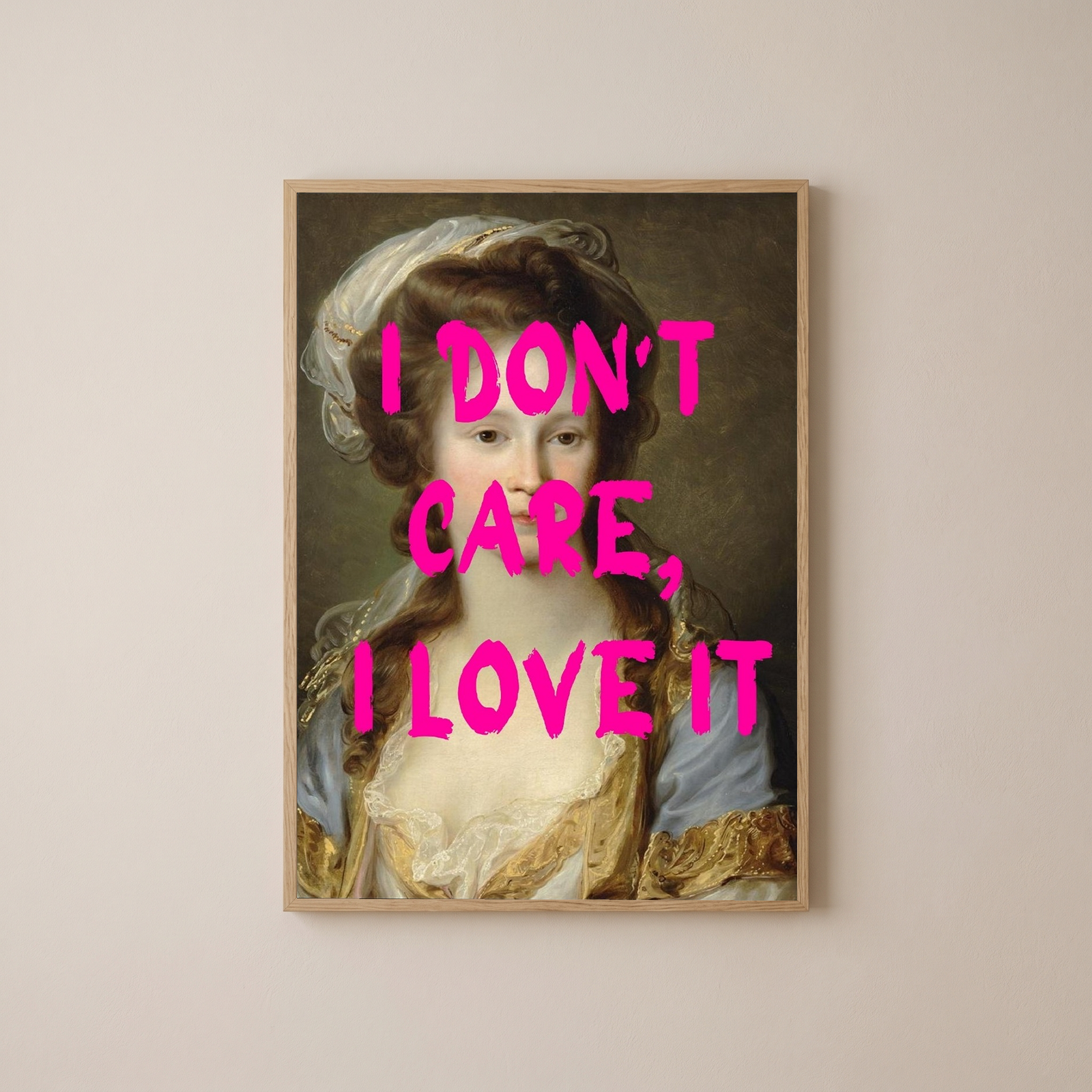 I Don't Care Wall Art Print — Cool Sarcastic Quote Poster