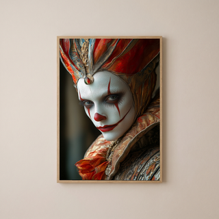 Crown of Illusions Wall Art Print — Mystical Surreal Portrait Poster