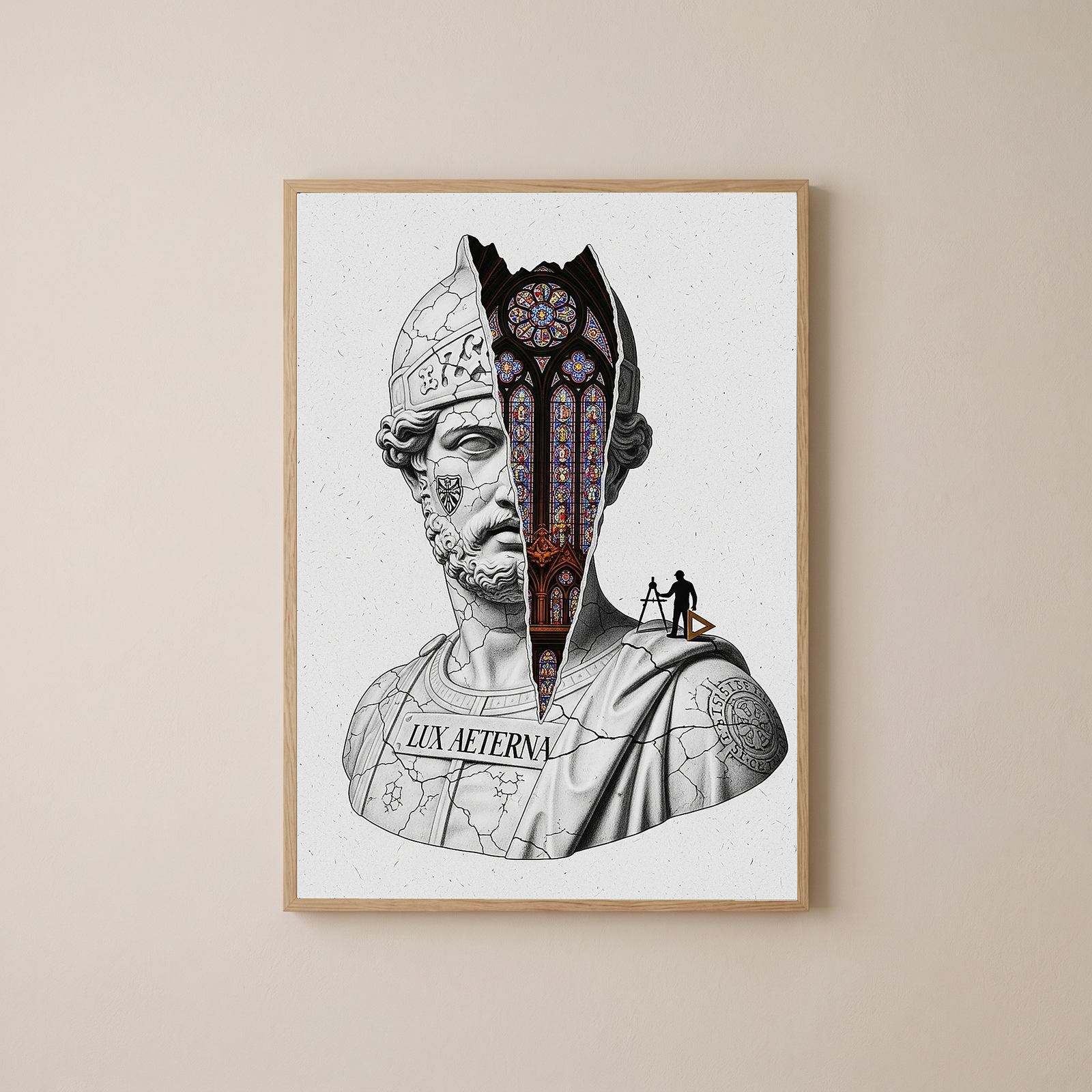 Lux Aeterna — Surreal Roman Bust Wall Art Print