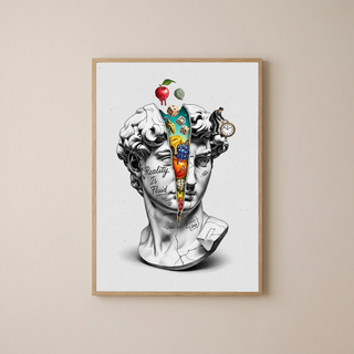 Reality is Fluid — Surreal David Bust Wall Art Print
