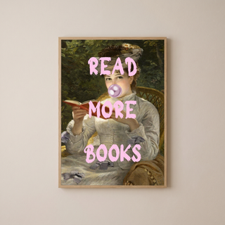 Read More Books Wall Art Print — Book Lover Reading Quote Poster