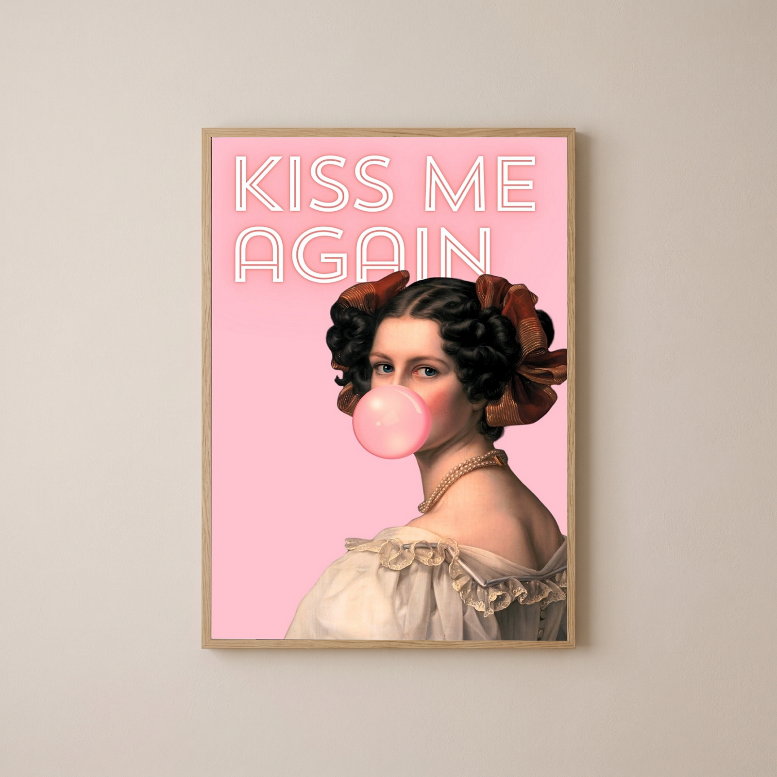 Kiss Me Again Wall Art Print — Romantic Love Quote Poster