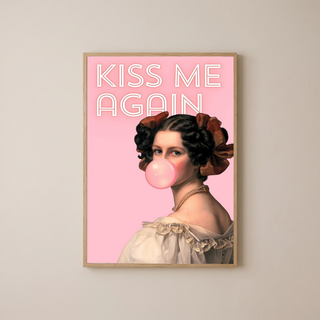 Kiss Me Again Wall Art Print — Romantic Love Quote Poster