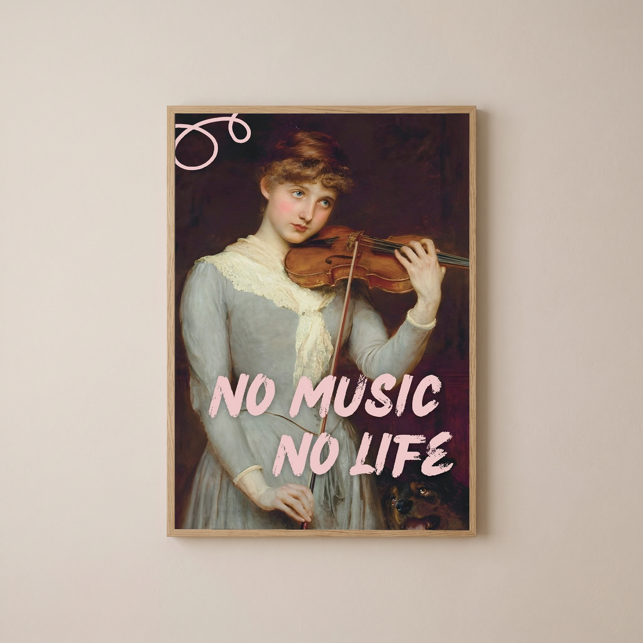 No Music No Life Wall Art Print — Music Lover Quote Poster
