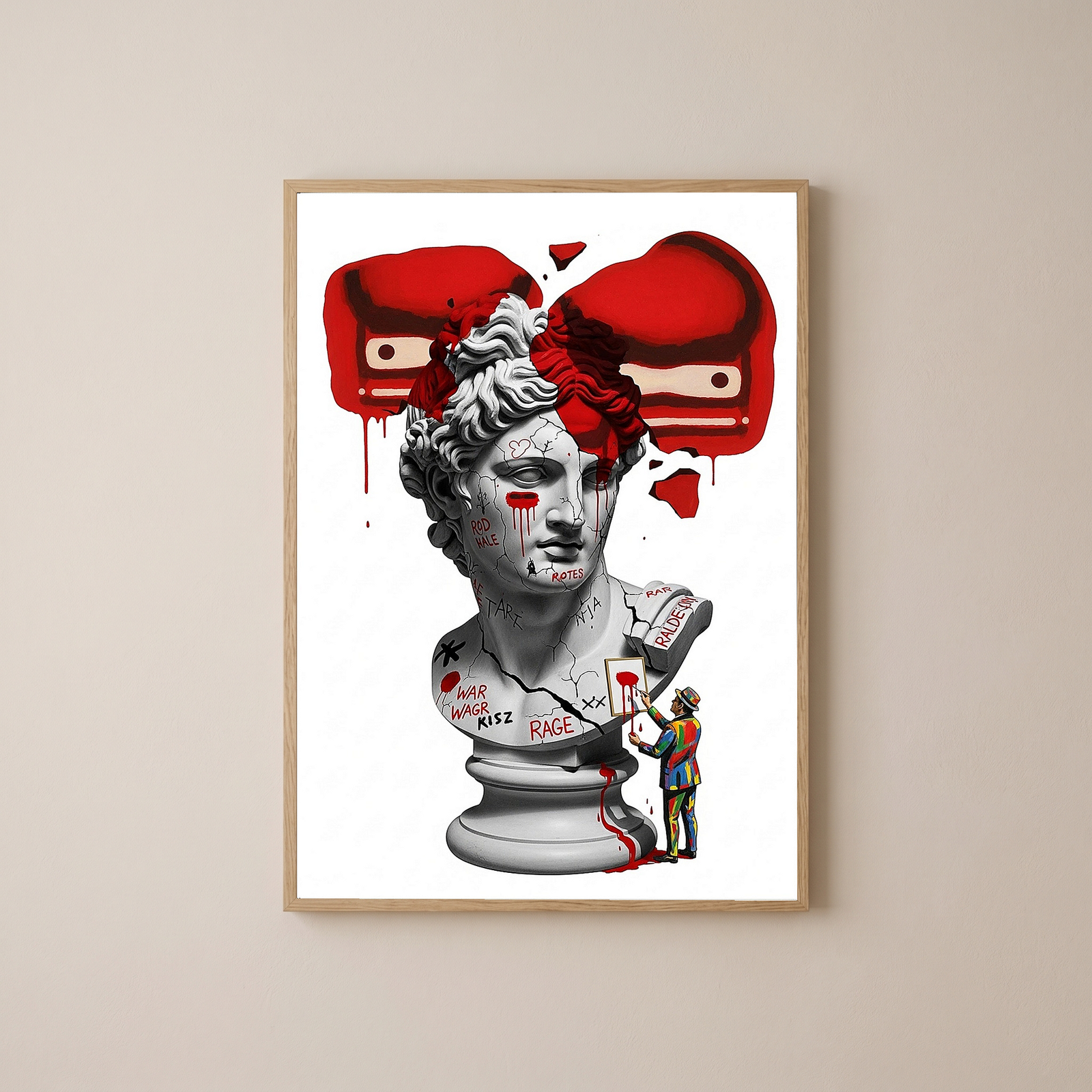 Rage Boxer — Surreal Apollo Bust Wall Art Print