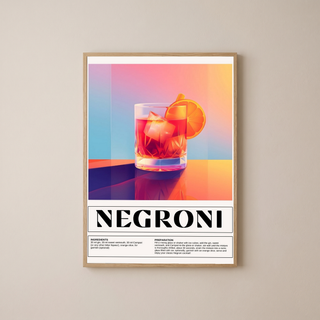 Negroni Wall Art Print — Italian Classic Cocktail Poster