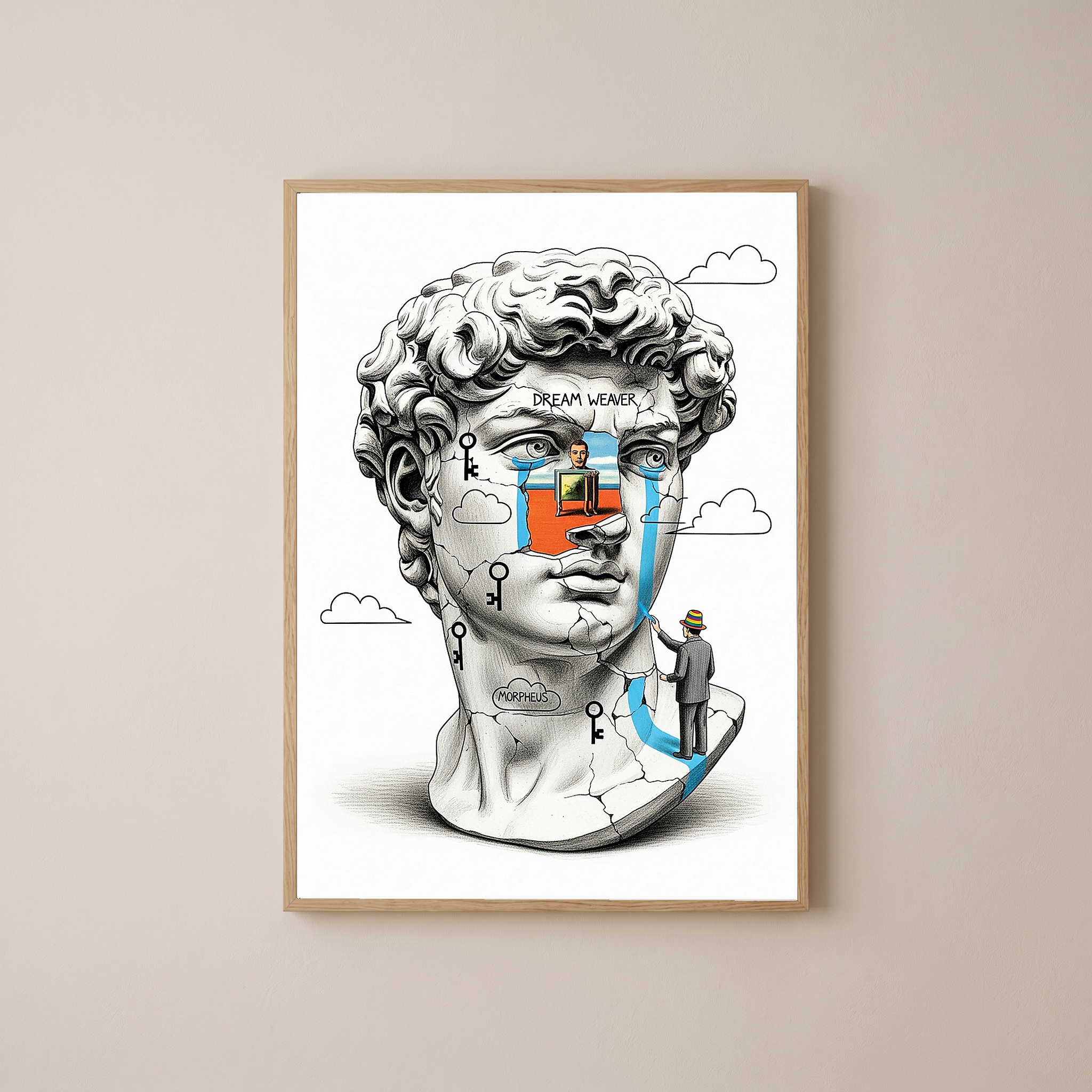 Dream Weaver Morpheus — Surreal David Bust Wall Art Print
