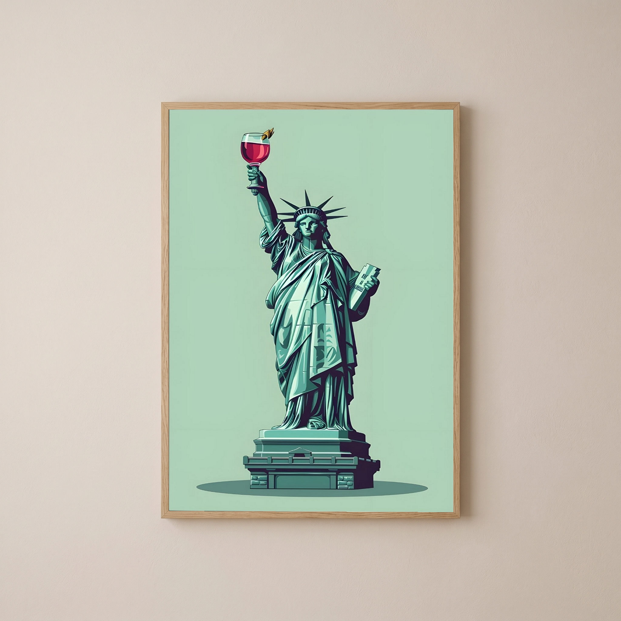 Liberty in Every Pour Wall Art Print — Wine Lover Quote Poster