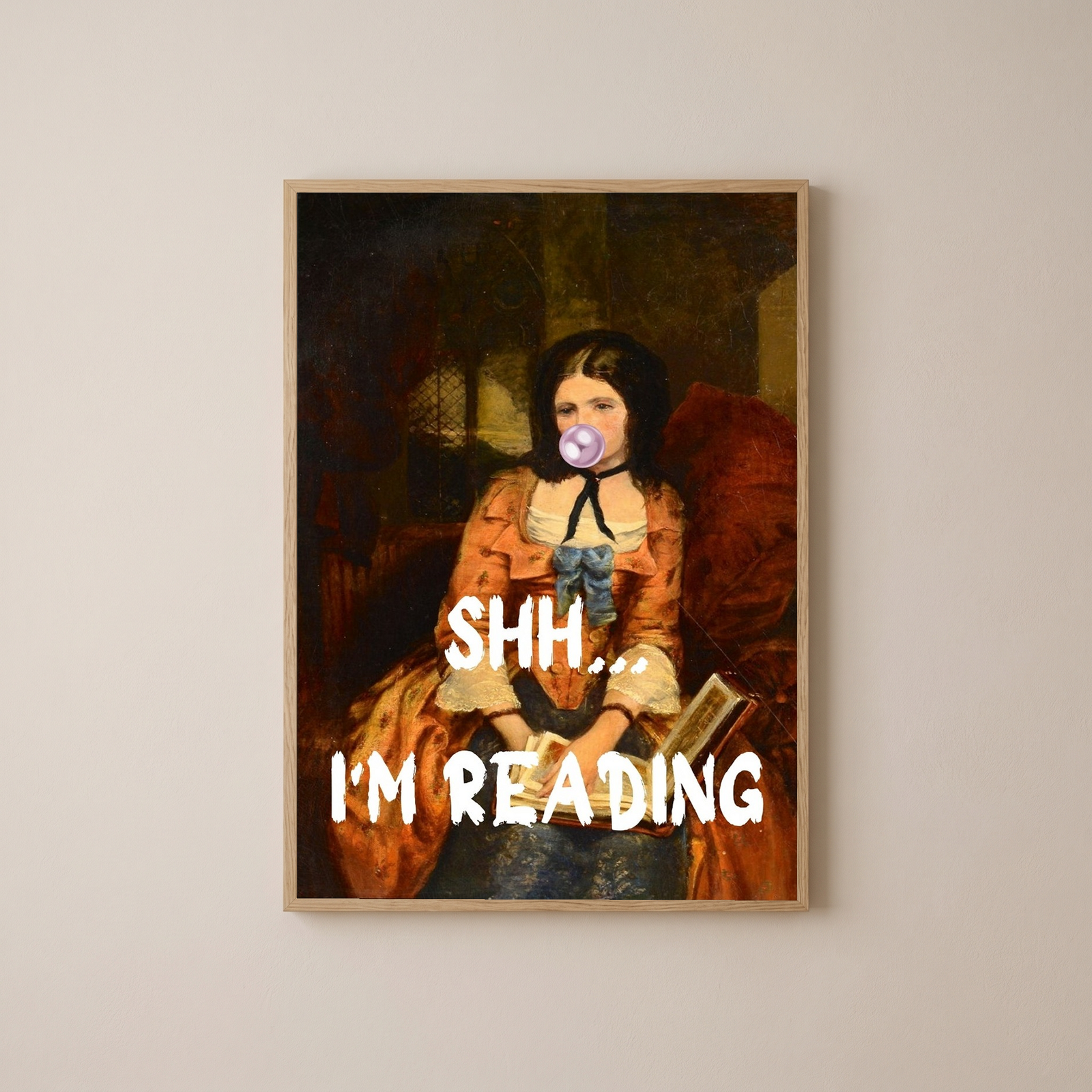 She is Reading Wall Art Print — Book Lover Feminine Quote Poster