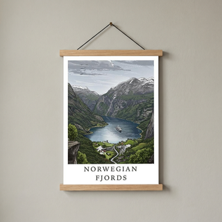 Norwegian Fjords — Geirangerfjord Scenic Travel Wall Art Print