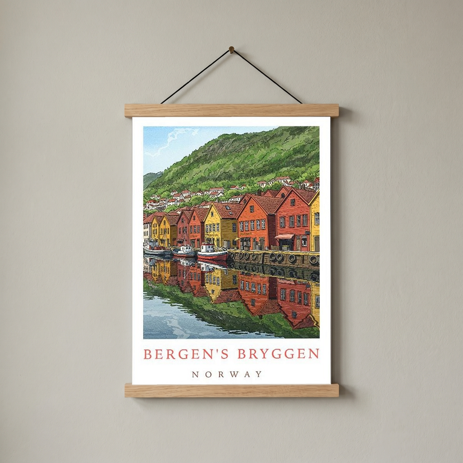 Bergen Bryggen Norway — Hanseatic Harbor Wall Art Print