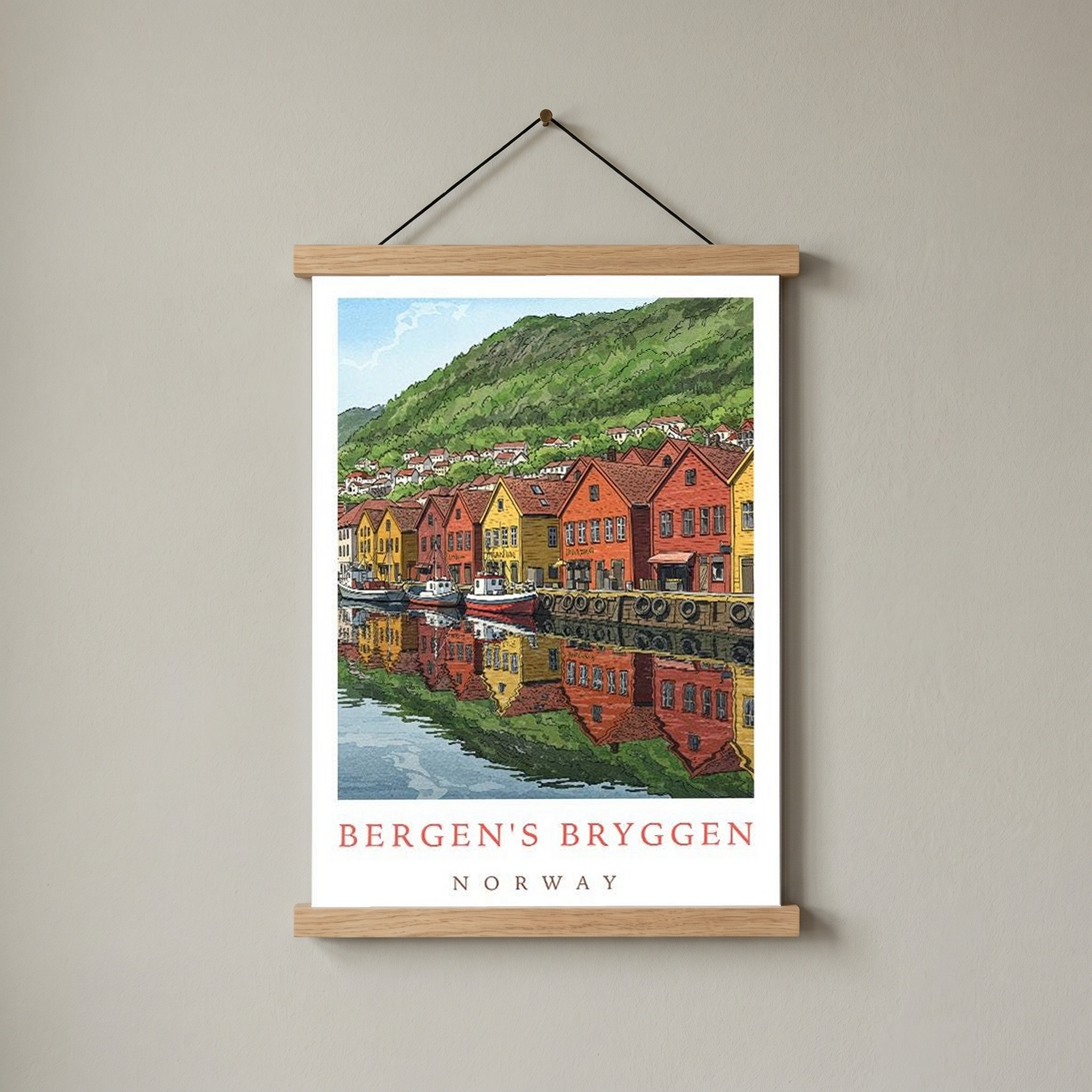 Bergen Bryggen Norway — Hanseatic Harbor Wall Art Print