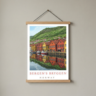 Bergen Bryggen Norway — Hanseatic Harbor Wall Art Print