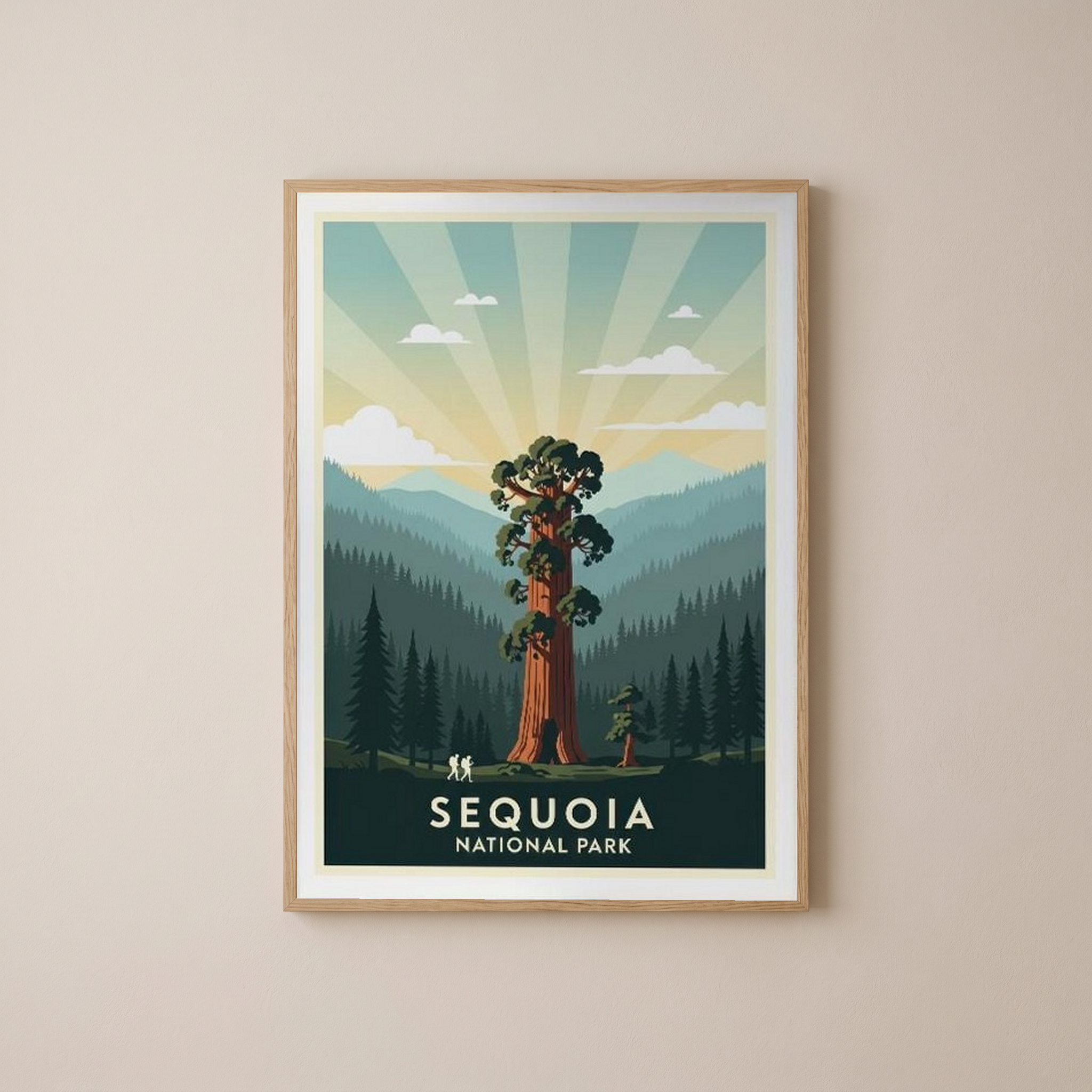 Sequoia National Park Poster — Vintage California General Sherman Tree Print