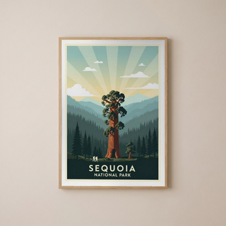 Sequoia National Park Poster — Vintage California General Sherman Tree Print