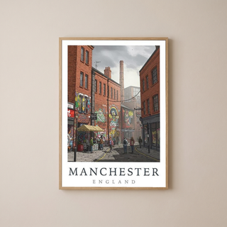 Manchester England Travel Poster — Northern Quarter Street Art Print