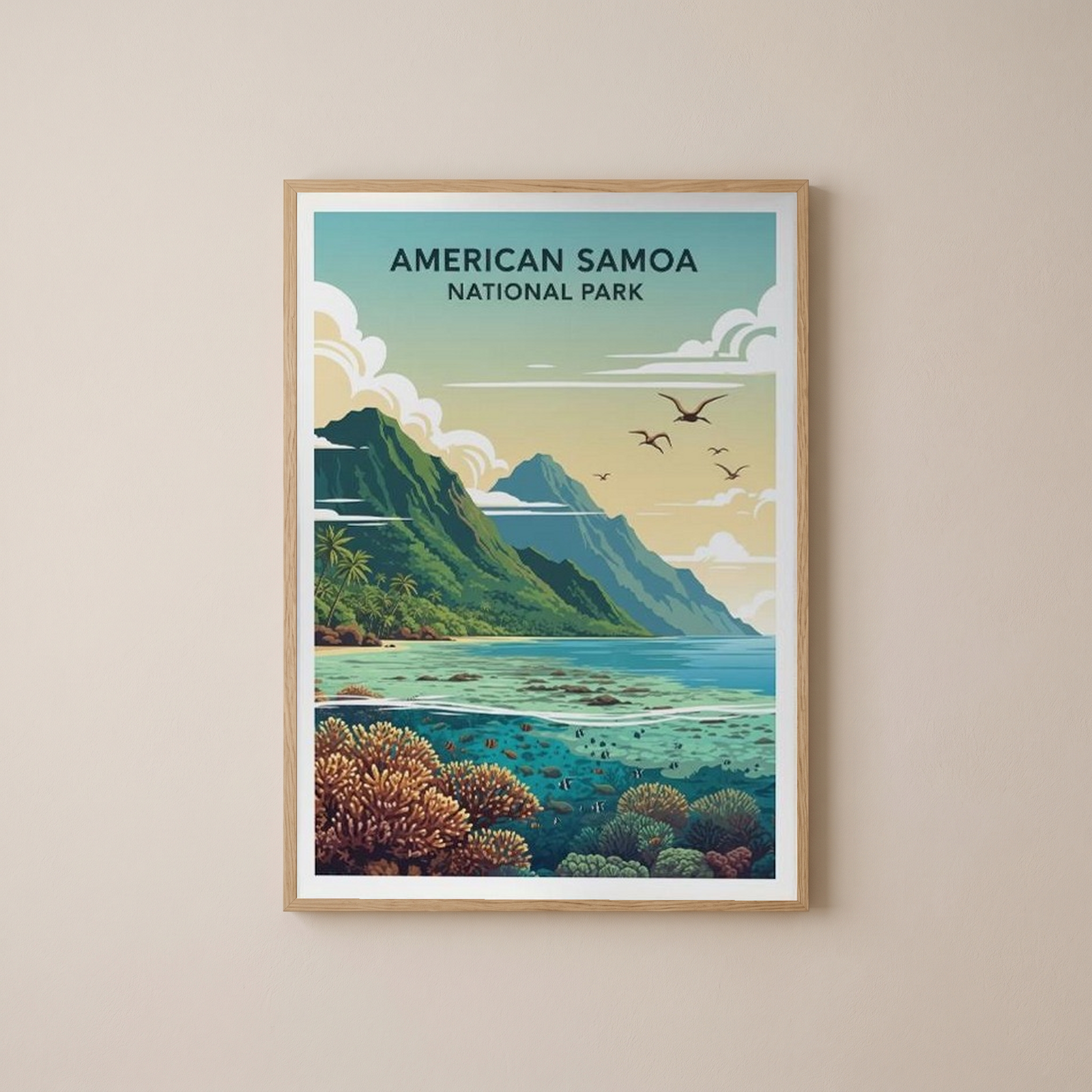 American Samoa National Park Poster — Vintage Pacific Island Travel Print